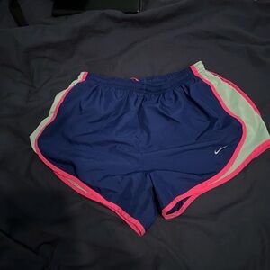 Nike Women's Navy and Pink Athletic Shorts